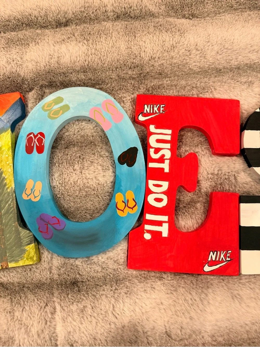 Custom SHOE Letter Wall Decor - Multi-Color Artistic Letters